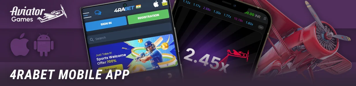 Download the 4Rabet casino app for betting on Aviator India