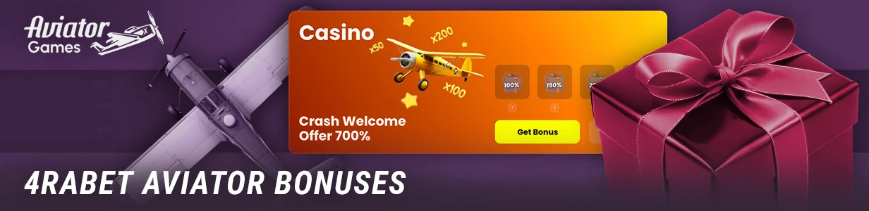 Use bonuses at 4Rabet casino to play Aviator - get up to 700%
