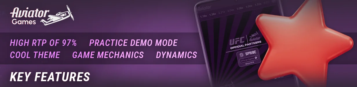 Features of the Aviator crash game via mobile app