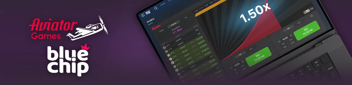 Place bets in Aviator on the BlueChip casino website
