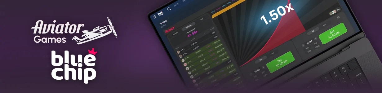 Place bets in Aviator on the BlueChip casino website