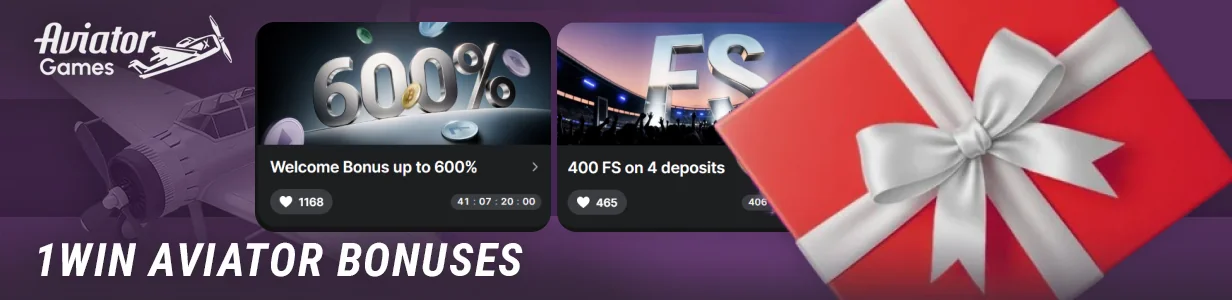 Bonus offers at 1Win Casino for players of Aviator online